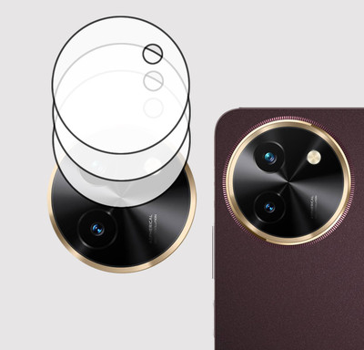 EJZATI Back Camera Lens Glass Protector for Vivo T3x 5G, BACK CAMERA LENS PROTECTOR(Pack of: 3)