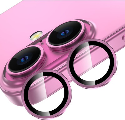 EJZATI Back Camera Lens Ring Guard Protector for IPHONE 16/16 PLUS, ROSE PINK RING GUARD(Pack of: 1)