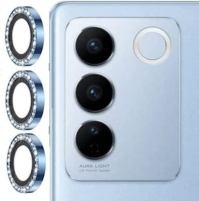 Evett Back Camera Lens Ring Guard Protector for Vivo V27 (5G) Magic Blue Stones(Pack of: 3)