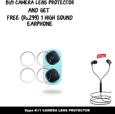 SOMTONE Back Camera Lens Glass Protector for F1-Oppo K11 CAMERA LENS GUARD WITH 1 HIGH SOUND EARPHONE FREE(Pack of: 2)