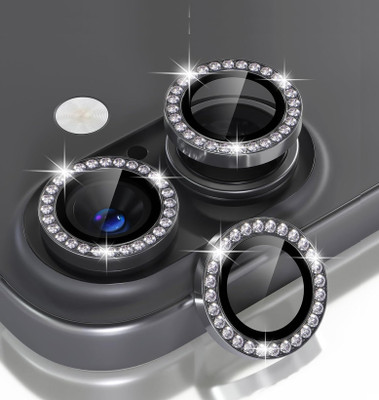 EJZATI Back Camera Lens Ring Guard Protector for iPHONE 16/16 PLUS, BLACK DIAMOND RING GUARD(Pack of: 1)