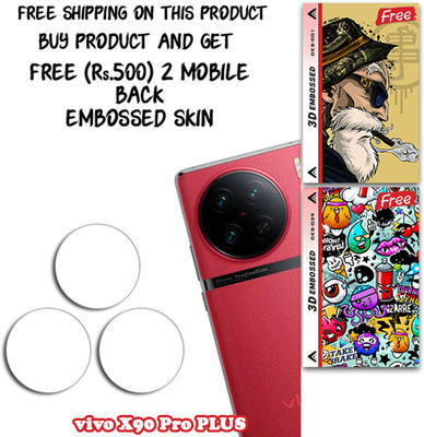 SOMTONE Camera Lens Protector for vivo X90 Pro PLUS WITH FREE 500 RUPEES 2 3D EMBOSSED SKIN FOR MOBILE BACK CS001(Pack of 3)