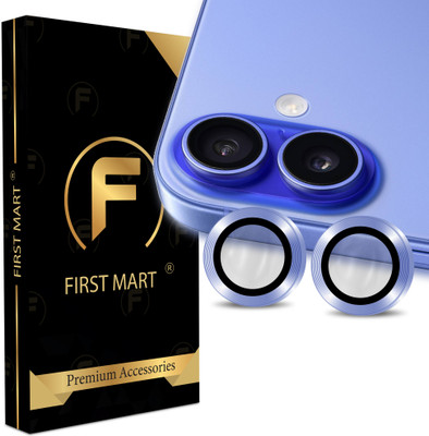FIRST MART Back Camera Lens Ring Guard Protector for Apple iPhone 16, iPhone 16, Blue Camera Ring(Pack of: 3)