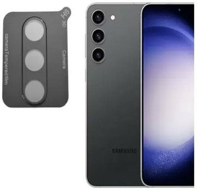 milestone mobile accessories Back Camera Lens Glass Protector for Samsung Galaxy S23 S23 Plus 3D Camera Glass (Black) S23 S23+(Pack of: 1)