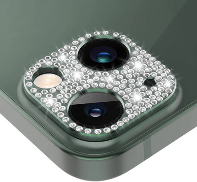ELEF Back Camera Lens Glass Protector for iPhone 13 Mini Full Metal Diamond Luxury Camera Lens Protector(Pack of: 1)