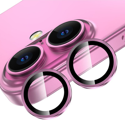 EJZATEX Back Camera Lens Ring Guard Protector for iPHONE 16/16 PLUS, ROSE PINK RING(Pack of: 1)