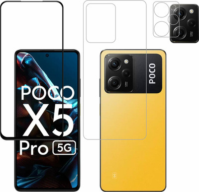 Vatsin Front & Back Camera Lens Glass Protector for Poco X5 Pro 5G, Front and Back Tempered Glass for Poco X5 Pro 5G(Pack of: 3)