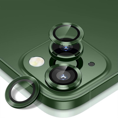 Evett Back Camera Lens Ring Guard Protector for iPhone 13 MIni Green Premium Quality Alluminium Ring(Pack of: 3)