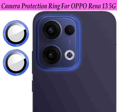 KREZEE Back Camera Lens Ring Guard Protector for OPPO Reno 13 5G [Blue Metal Alloy Camera Ring with 9H Glass] Set of 1(Pack of: 2)