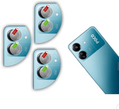 DOWRVIN Back Camera Lens Glass Protector for POCO C65 CAMERA LENS( PACK OF 3)(Pack of: 3)