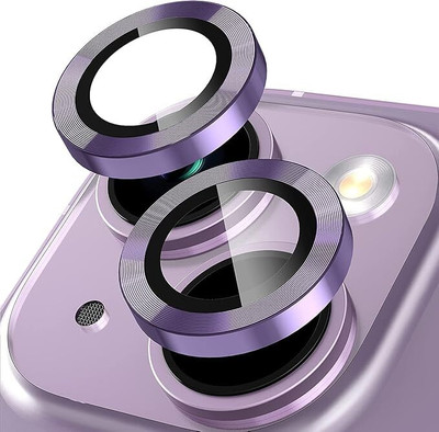 Nik's World Back Camera Lens Ring Guard Protector for iPhone 14 Plus Metal Camera Ring 9H Tempered Glass Camera Cover Screen Protector(Pack of: 1)