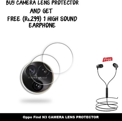 SOMTONE Back Camera Lens Glass Protector for ECLP2-Oppo Find N3 CAMERA LENS GUARD WITH 1 HIGH SOUND EARPHONE FREE(Pack of: 2)