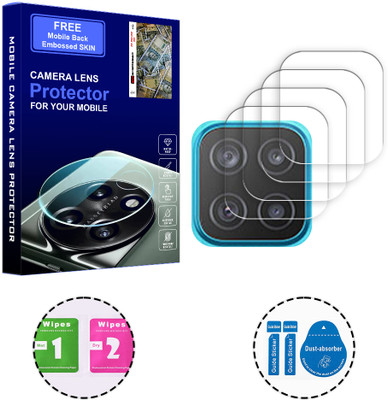 SOMTONE Back Camera Lens Glass Protector for Samsung Galaxy M12 4G (FREE 1 MOBILE EMBOSSED SKIN) CAMERA LENS PROTECTOR(Pack of: 4)