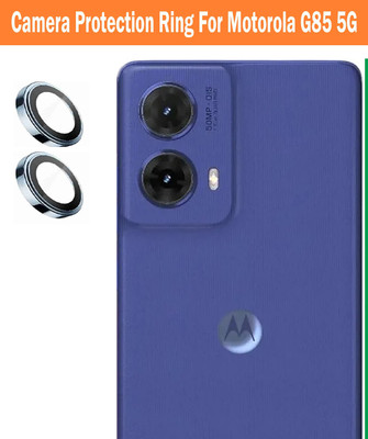 ZYXO Back Camera Lens Glass Protector for Motorola G85 5G [Sera Blue Metal Alloy Camera Ring with 9H Glass] Set of 1(Pack of: 2)