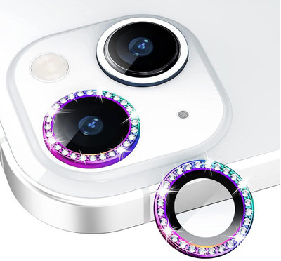 Mobilive Back Camera Lens Ring Guard Protector for Apple iPhone 13 Sparkle Stone Diamond Ring Lens with Glass Protection(Pack of: 2)
