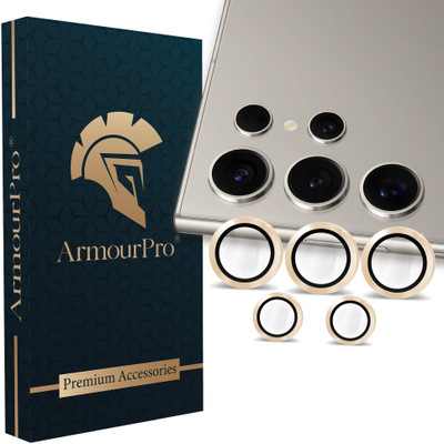ArmourPro Back Camera Lens Ring Guard Protector for Samsung Galaxy S24 Ultra 5G, Samsung S24 Ultra 5G, Gold Camera Ring(Pack of: 3)