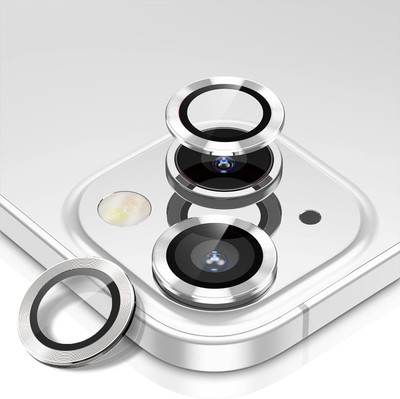 ITians Back Camera Lens Ring Guard Protector for iPhone 13 HD Clarity - Silver( Starlight )(Pack of: 1)