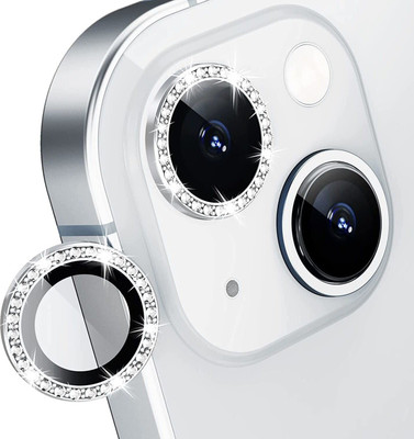 ITians Back Camera Lens Ring Guard Protector for iPhone 13 HD Clarity - Diamond Silver(Pack of: 1)