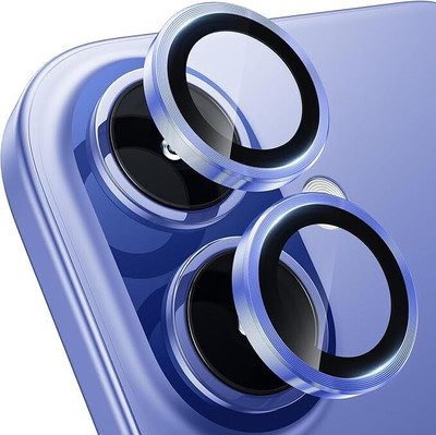 Mobilive Back Camera Lens Ring Guard Protector for Apple iPhone 16 Blue(Pack of: 2)