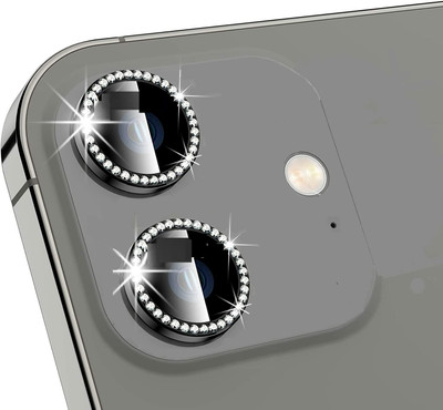 Mobilive Back Camera Lens Glass Protector for iPhone 12 Camera Lens Protector Full Coverage Diamond Stone (Pack of 1)(Pack of: 1)