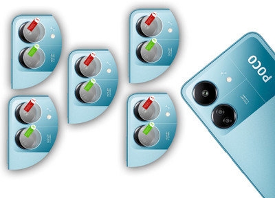 DAFFIN Back Camera Lens Glass Protector for POCO C65(Pack of: 5)