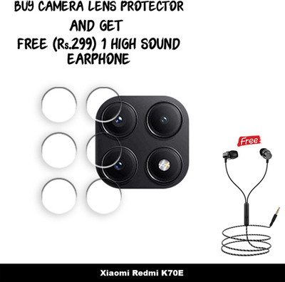 SOMTONE Back Camera Lens Glass Protector for ECLP2-Xiaomi Redmi K70E CAMERA LENS GUARD WITH 1 HIGH SOUND EARPHONE FREE(Pack of: 2)