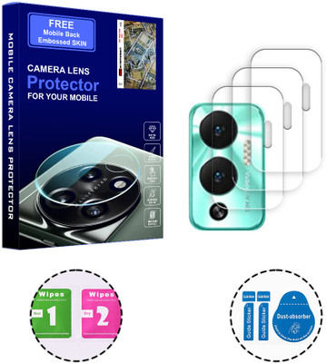 SOMTONE Back Camera Lens Glass Protector for Infinix Hot 12 Play 4G (FREE 1 MOBILE EMBOSSED SKIN) CAMERA LENS PROTECTOR(Pack of: 3)
