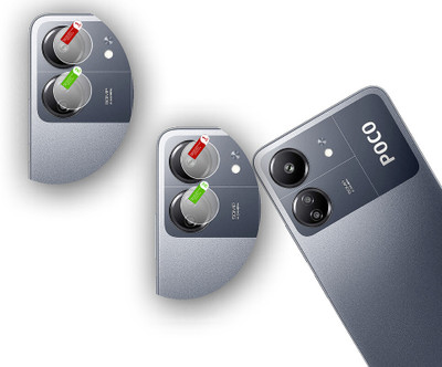 DAFFIN Back Camera Lens Glass Protector for POCO C65(Pack of: 2)