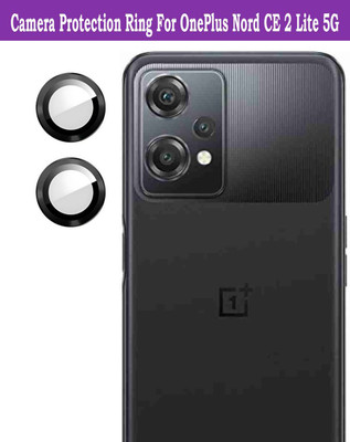DC DEAL CLUES Back Camera Lens Ring Guard Protector for OnePlus Nord CE 2 Lite 5G [Black Metal Alloy Camera Ring with Glass] Set of 1(Pack of: 2)