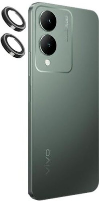 Evett Back Camera Lens Ring Guard Protector for Vivo Y17s Black Alluminium Glass Ring(Pack of: 3)