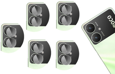 DAFFIN Back Camera Lens Glass Protector for POCO M6 5G(Pack of: 5)