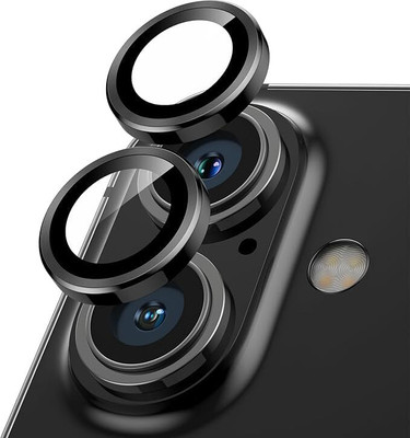 Mobilive Back Camera Lens Ring Guard Protector for Apple iPhone 16 Black(Pack of: 1)