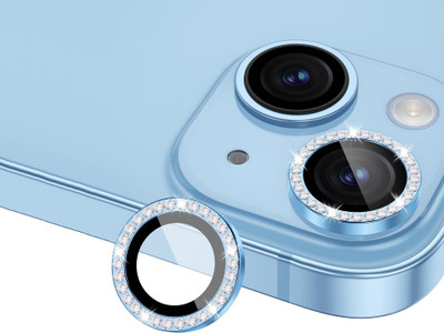 EJZATI Back Camera Lens Ring Guard Protector for iPHONE 15/15 PLUS, BLUE DIAMOND RING GUARD(Pack of: 1)