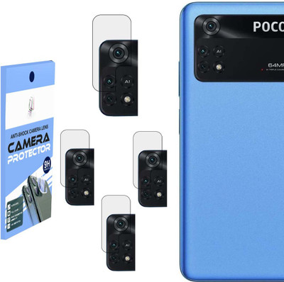 BERRIES Back Camera Lens Glass Protector for POCO M4 PRO 4G [Unbreakable Polycarbonate Material](Pack of: 4)