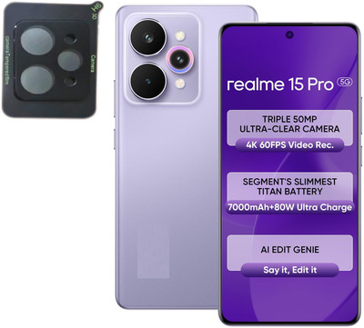 LIKEDESIGN Back Camera Lens Glass Protector for RealMe 15 Pro 5G(Pack of: 1)