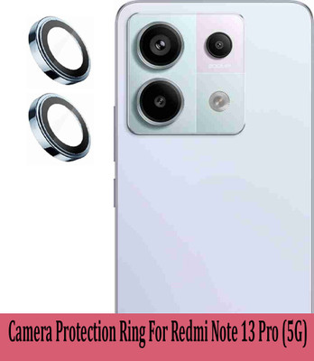 KREZEE Back Camera Lens Ring Guard Protector for Redmi Note 13 Pro 5G [Sera Blue Metal Alloy Camera Ring with 9H Glass] Set of 1(Pack of: 2)