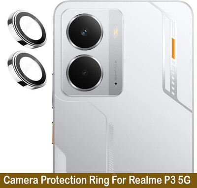 Zyxo Back Camera Lens Ring Guard Protector for Realme P3 5G [ Silver Metal Ring with 9H Glass] Set of 1(Pack of: 2)