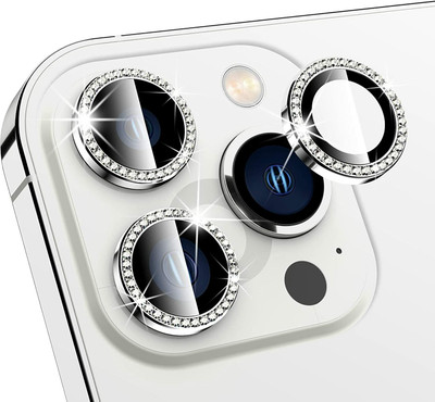 Oncraves Back Camera Lens Ring Guard Protector for Apple iPhone 11 Pro Max Silver Diamond Camera Ring Aluminum Alloy Edge.(Pack of: 3)