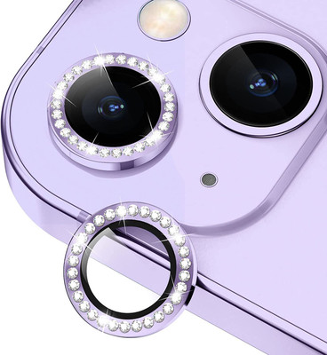 Mobilive Back Camera Lens Glass Protector for Mobilive Apple iPhone 14 Plus Diamond Stone Sparkling Ring Protector(Pack of: 2)