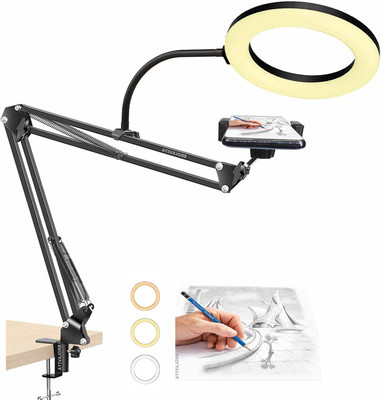 BROLAVIYA Overhead Video Stand Ring Light with Phone and Mobile Holder