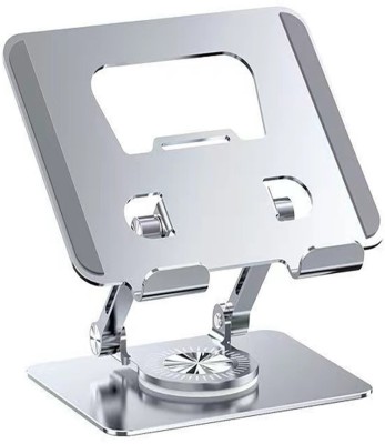 BROLAVIYA Aluminium Metal Desktop 360 Rotating Base Stand For Both Mobile/Tablet 4-13 Inch Mobile Holder