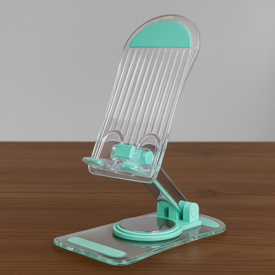 Baskety 360° Rotating Acrylic Tablet Stand Foldable Adjustable Transparent Tablet Holder Mobile Holder