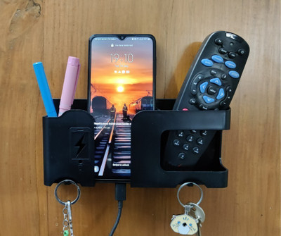 GEOCARTER Multi-Purpose Self Adhesive Smartphone AC TV Remote and Key Chain Hanging Mobile Holder