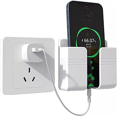 M/S DSNS Wall Charger Hook Mobile Phone Holder Universal Cellphone Hanging Stand Bracket Hooks Charging Dock T1310 (White Pack OF 1) Mobile Holder