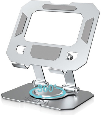 Soopii 360°Rotating Metal Portable & Foldable Tablet Phone Stand Anti Slip Adjustable Mobile Holder