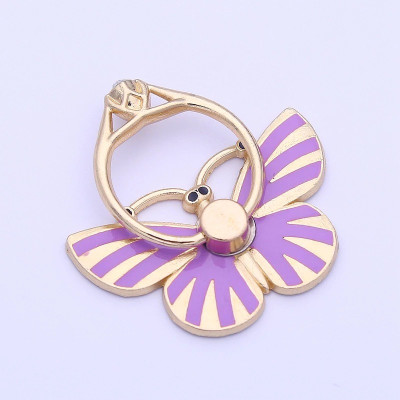 PRH Mobile Ring Holder Purple and Gold Butterfly Pattern 360° Rotation ,180° swivel Mobile Holder