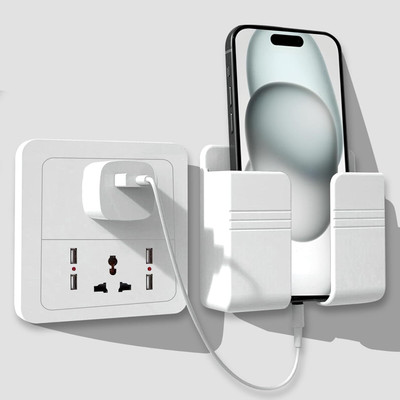 thekiteco. White Wall Mounted Mobile Holder Storage Case for Remote Universal Mobile Holder
