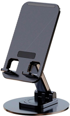 TXOR KEG360, Portable Desktop 360° Rotatable, Adjustable & Foldable Stand Metal Black Mobile Holder
