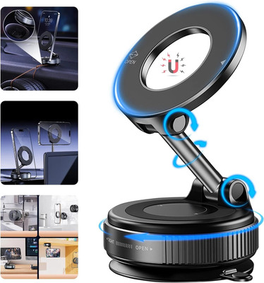 RHONNIUM Car Phone Holder Mount Foldable Phone Stand-Black Mobile Holder