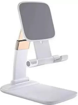 Mopslik Desktop / Table Foldable Height Adjustable Universal Phone Holder Stand (White) Mobile Holder